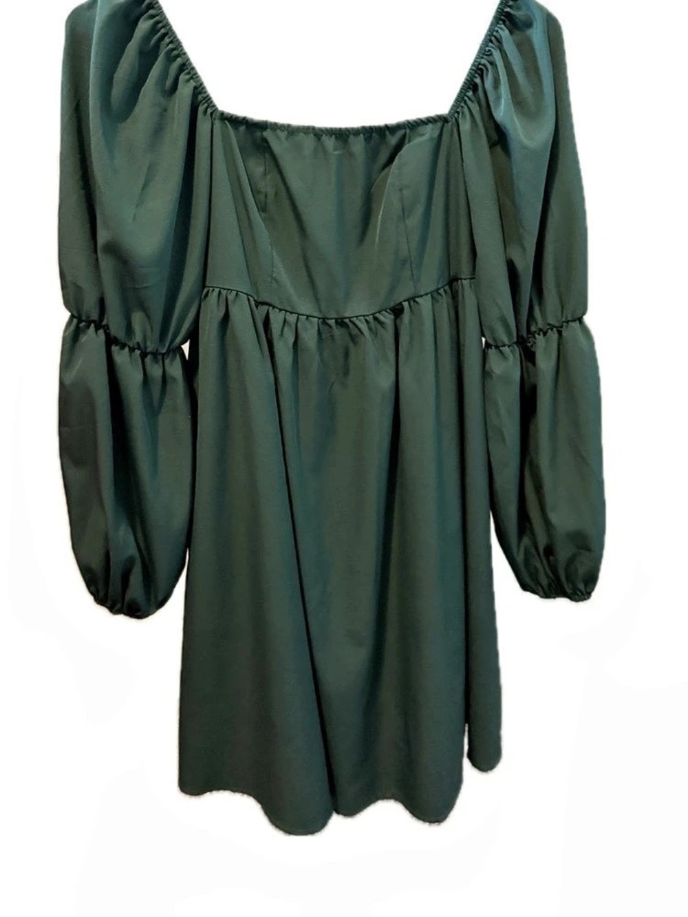 Mini Puff Sleeve Dress in Green Size S Like New